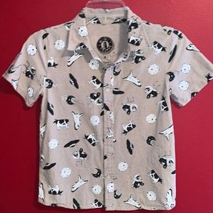 Mini Shatsu Shirt w/ Cows, Spaceships & Dogs Sz8